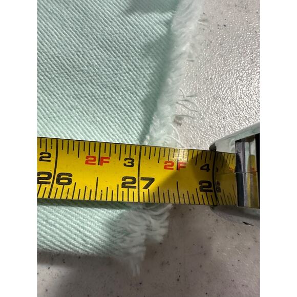 Levi’s 501 Button Fly Jeans Straight Leg Teal Aqua Size 27 Raw Hem Y2K C25 - Picture 8 of 8